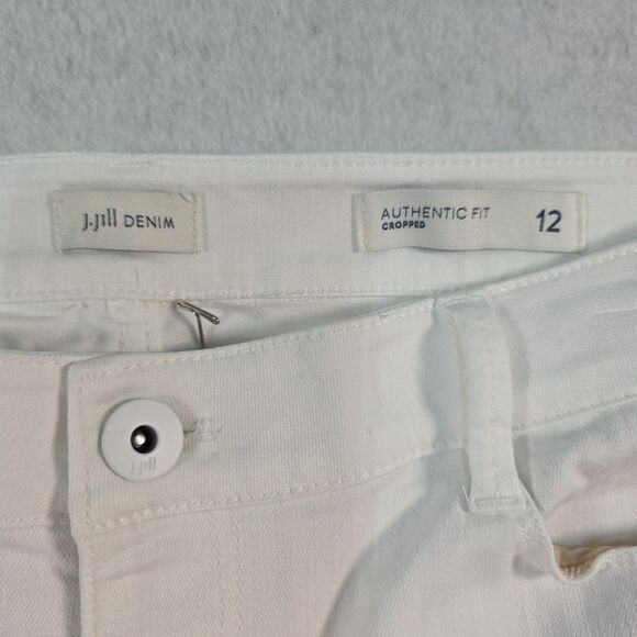 J. Jill Authentic Fit Cropped Denim Jeans Women's size 12 White Stretch - Picture 5 of 10